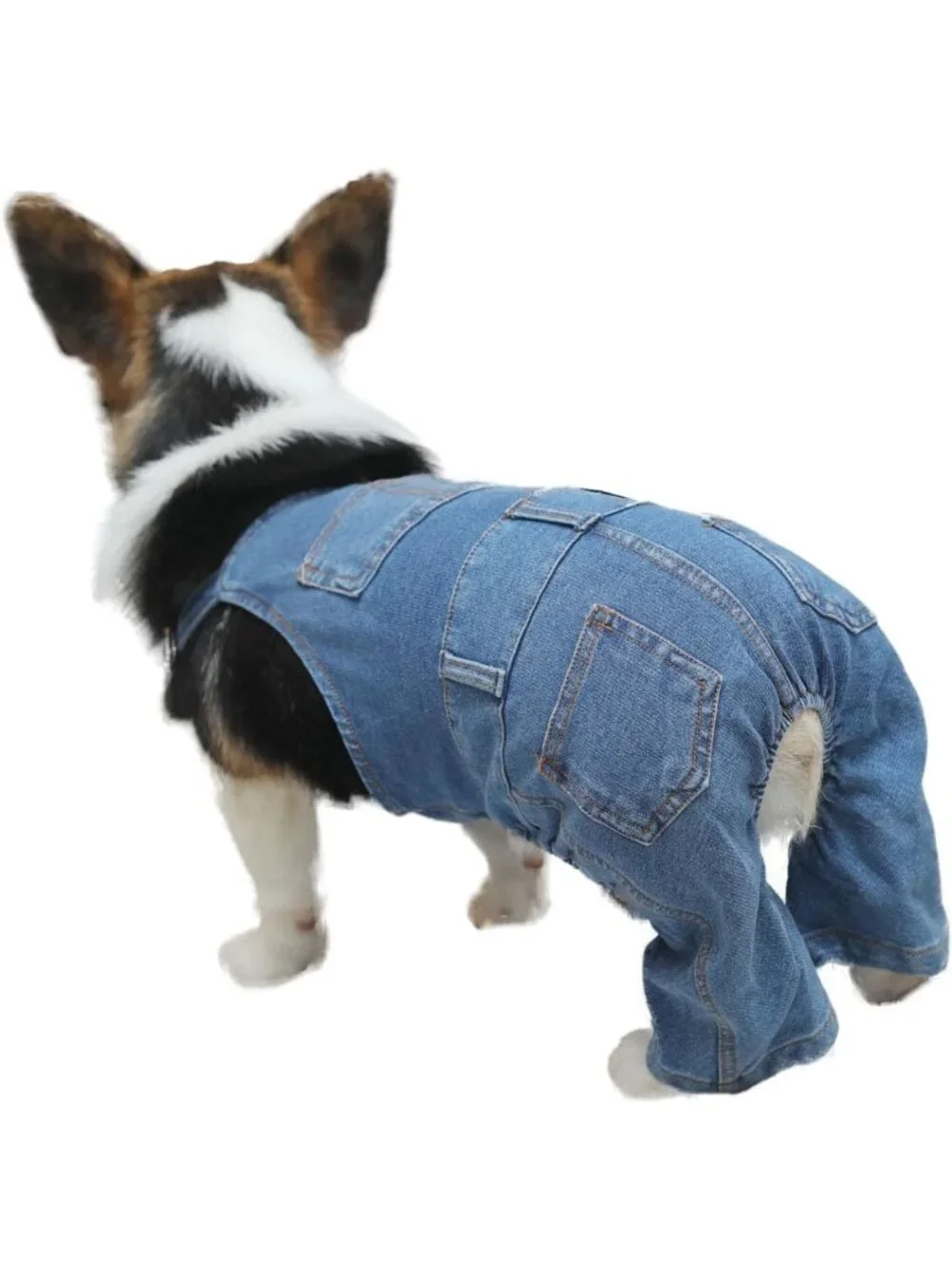 Stylish Denim Dog Jumpsuit Overalls - Cute Puppy Jeans for Small & Medium Pets